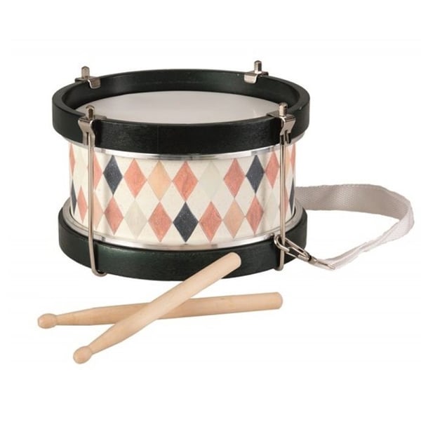 Musikleksak - EGMONT TOYS - Trumtillverkad i trä - Beige - Avtagbar rem - 2 pinnar - 3-8 år