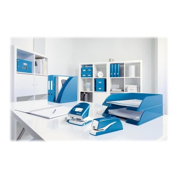 Elektrisk hæftemaskine - Leitz - WOW NeXXt - 10 ark - 1 mm - metalblå