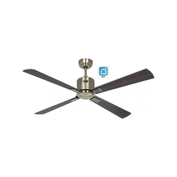 CasaFan ECO NEO III 132 cm takfläkt med WiFi 944212W motor i antikbrass / vändbara blad i körsbär och valnöt