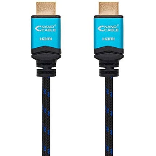 NANOCABLE High Speed HDMI V2.0-kabel med Ethernet, 4K vid 60Hz, 18 Gbps, A/M-A/M, ARC 3D Ultra HD, Svart, 1,0mts