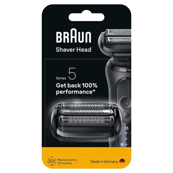 BRAUN Series 5 & 6 partakoneen pää - 3 joustavaa terää - 100 % valmistettu Saksassa