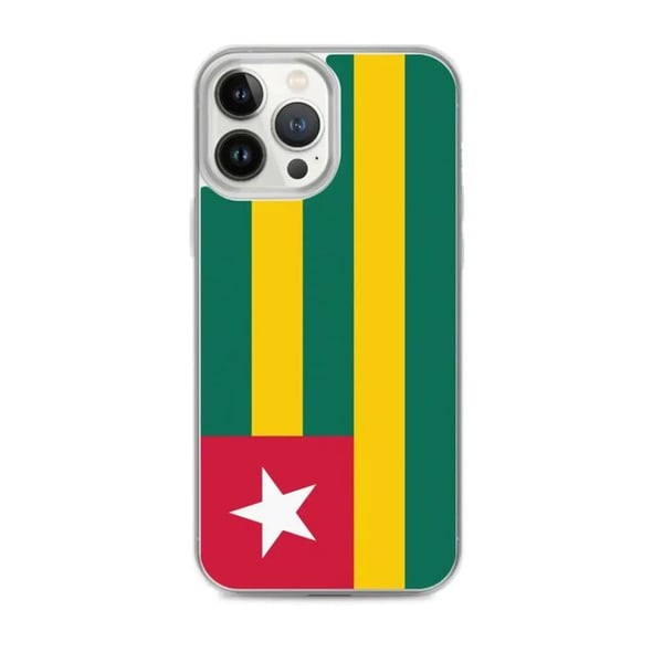Mobilskal – Togo Flagga – Kompatibel med iPhone 13 Pro Max – Mjuk Fodral – Slitstark och Stöttålig - Silikon - Pixelforma