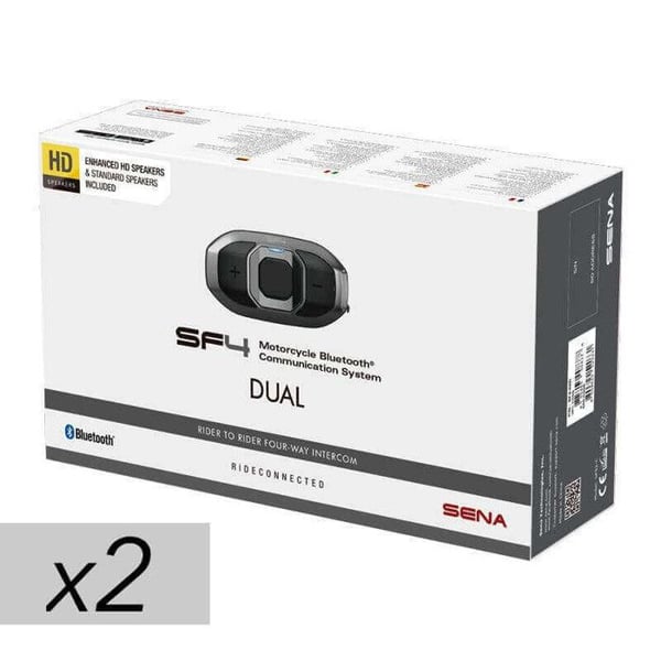 Intercom Bluetooth - SENA - SF4 HD DUO - 2 Kit - 13 timmar batteritid - 1,2 km räckvidd