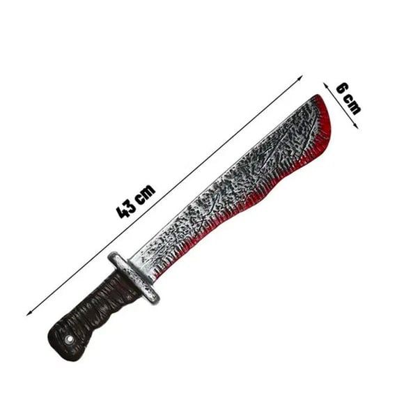 Falsk machete - LILLA CLOWN - re67007 - 31 cm - Åldrad metallfinish - Brun handtag