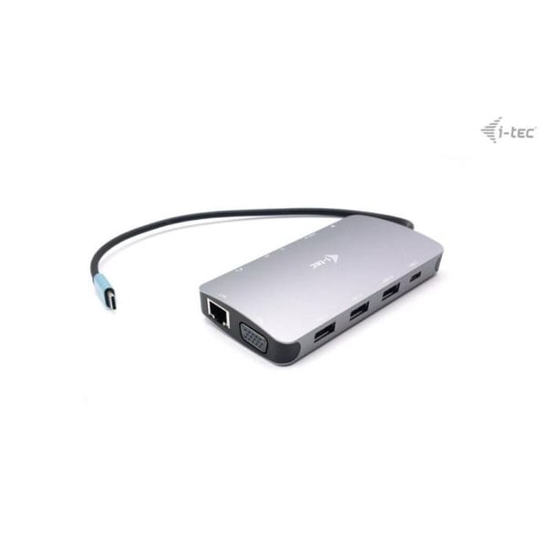 USB-C dockingstation - I-TEC - 4K HDMI, VGA, RJ45, USB-C, 100W, 3xUSB 3.1, hukommelseskort