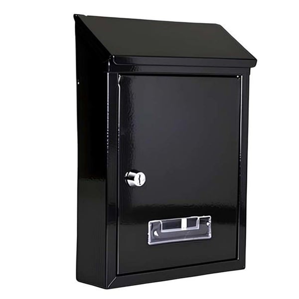 Vattentät och rostfri metallpostlåda 30×21.7×7cm svart