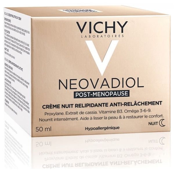 Nattkräm efter klimakteriet - VICHY - Neovadiol - Berikad med vulkaniskt vatten & Proxylan - För mogen hud
