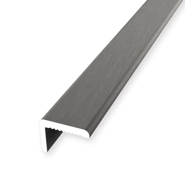 Trappprofil 7 x 9,2 x 2550 mm, slät oborrad aluminiummarkprofil, olika Küberit.