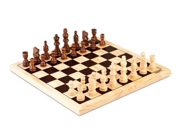 Skakspil i massivt træ - Cayro - Plade 29x29 cm
