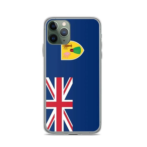 Telefonfodral – Turks- och Caicosöarnas flagga – Kompatibel med iPhone 11 Pro – Mjuk fodral – Hållbar och stöttålig – Pixelforma