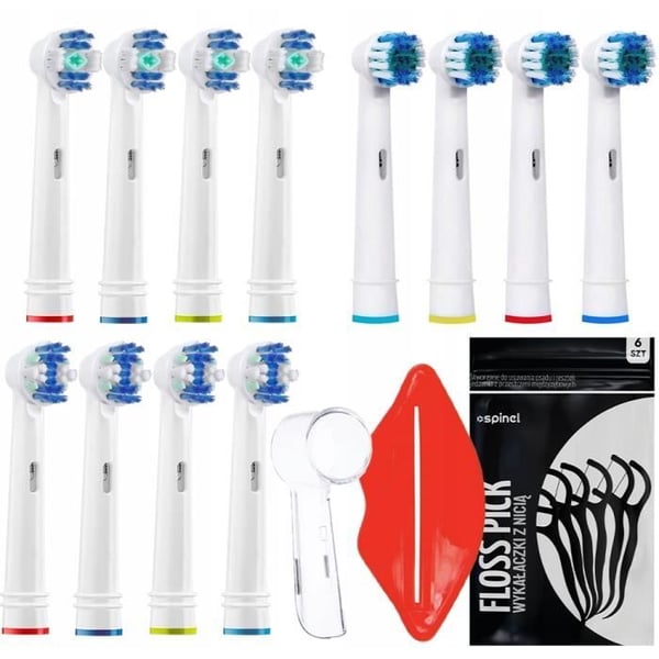 Reservdelar - Oral B - 12 kompatibla huvuden - Blekning Rengöring Tandtråd