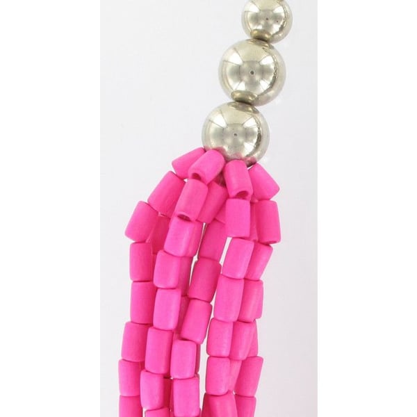 Fanny Fouks - Lång halsband i brons och fuchsia