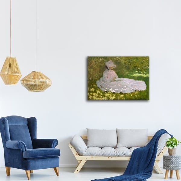 Legendarte - Målning, Tryck på duk - Vår Claude Monet cm. 60x80