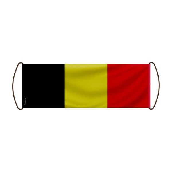 Rullbanner – Belgienflagga – 24 x 70 cm – Polyester – Handflagga – Pixelforma