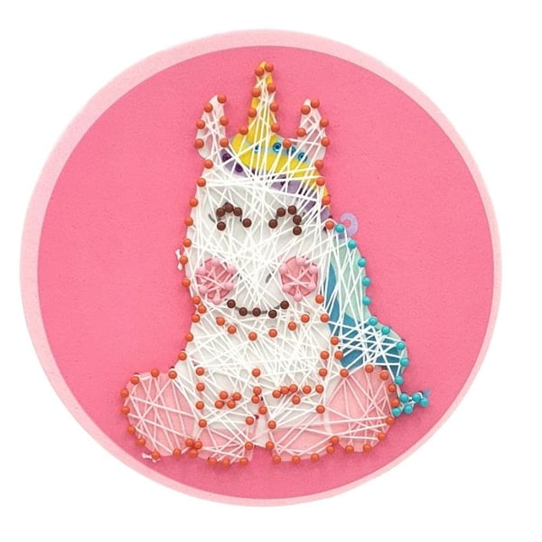 MégaCréa DIY - Tavla av spänd tråd String Art för Barn Unicorn 21 cm