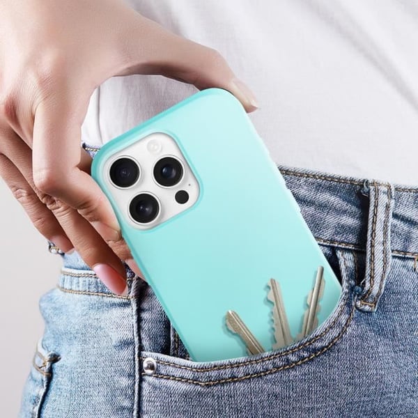 Coque för iPhone 16 Pro Semi-rigid Soft-touch Anti-spår Turkos