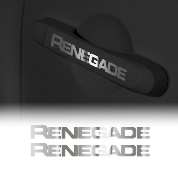 Autoklistermärken - Jeep - Renegade - Kromad - 10 cm - 2 Stycken