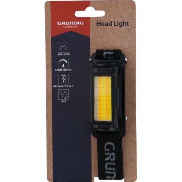 GRUNDIG uppladdningsbar LED-huvudlampa 180lm