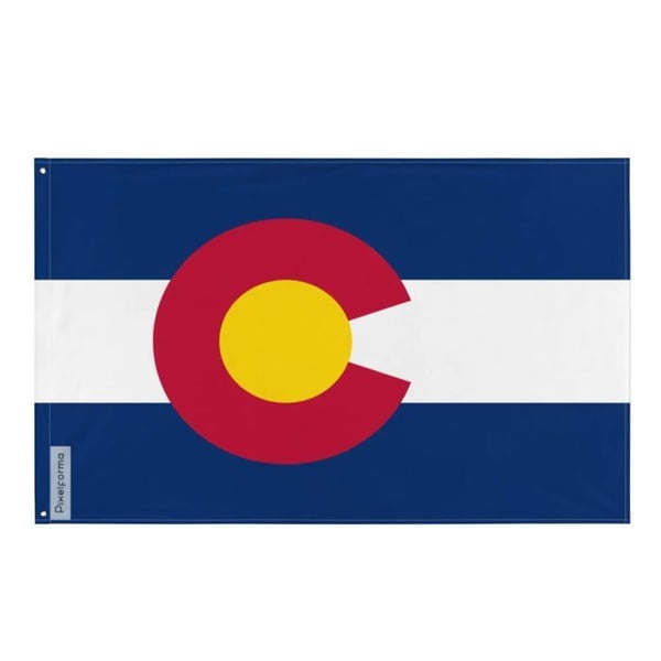 Colorado flagga – 90 x 150 cm – Hållbar polyester – 2 metallöglor – Inomhus / Utomhus – Pixelforma