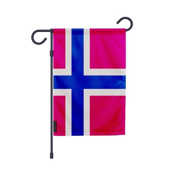 Flagga - Svalbard och Jan Mayen - 32 x 47.5 cm - Polyester - Tryck på båda sidor - Flerfärgad