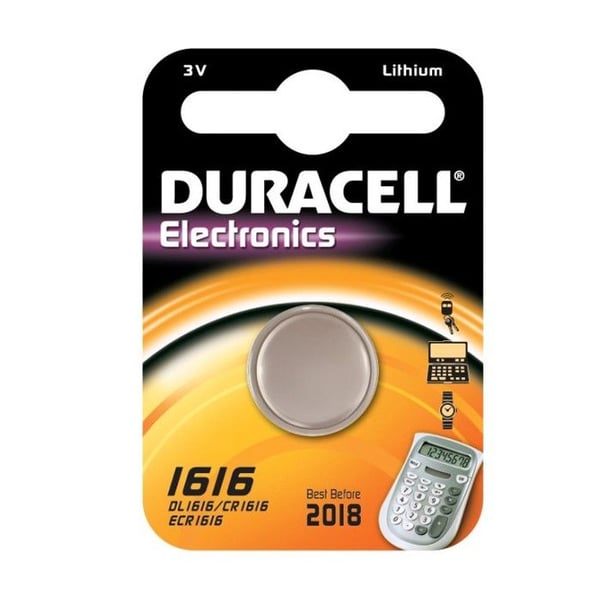 Batteri - DURACELL - CR1616 (DL1616) - Litium 3V - Stort kapacitet - Bilfjärrkontroll