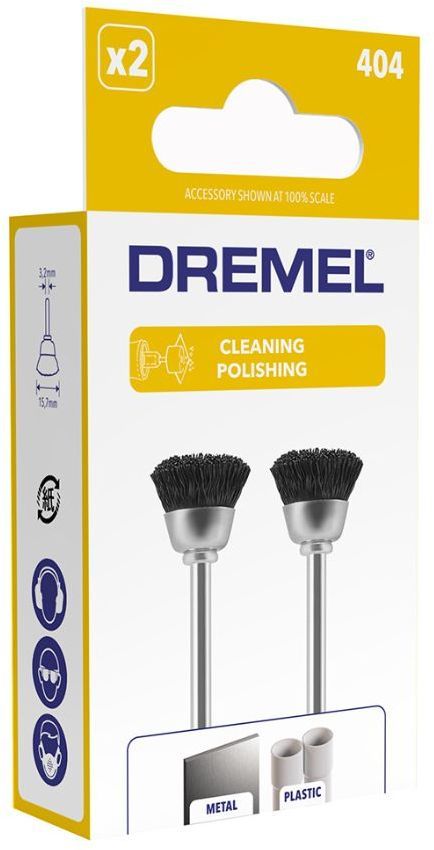 Silk borste - DREMEL - 404 - Diameter stjälk 3.2 mm - 2 stycken - Gradering och polering