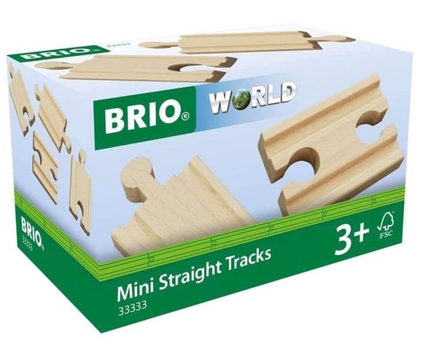 Sæt med 4 mini lige bøgetræskinner - BRIO - Blandet - 54mm