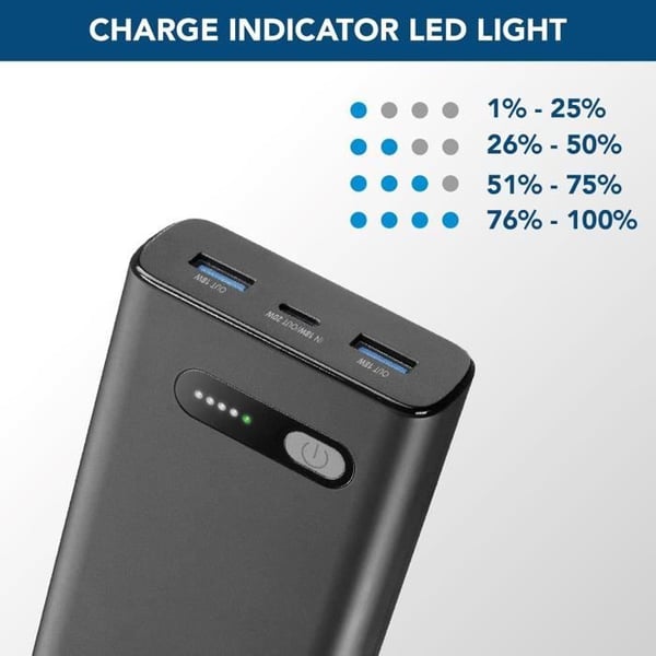 Bærbar Oplader - CELLULAR LINE - Hurtig PD 20000 - 20000 mAh - USB-C - Sort