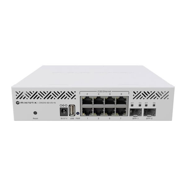 Cloud Router Switch - MIKROTIK - CRS310-8G+2S+IN - 8x 2.5 GbE-portar - 2x 10G SFP+-portar - Dual-Core ARM CPU