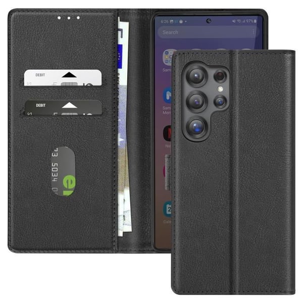 Mobilfodral - Samsung - S25 Ultra - Plånbok - Videostöd - Svart