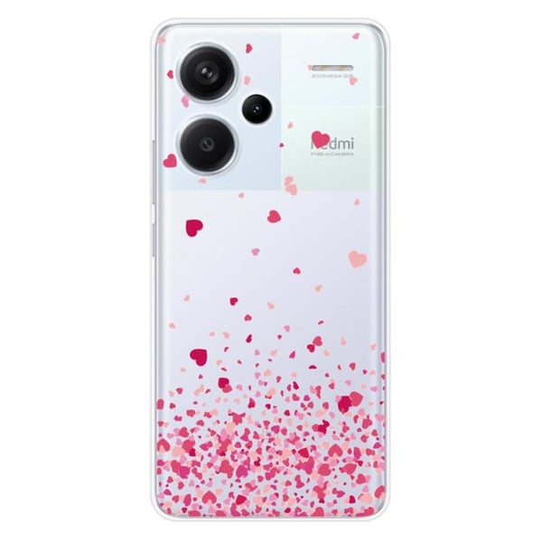 Silicone skal - Kompatibel med Xiaomi Redmi Note 13 Pro Plus 5G - design med rosa hjärtkonfetti
