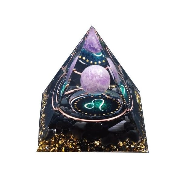 Orgonit Pyramid Leo och Ametist Zodiac Constellation Leo