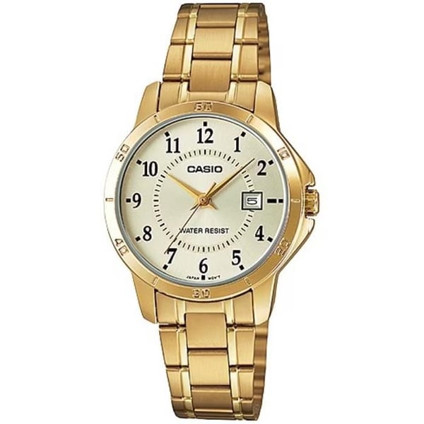 Klocka - Casio - LTP-V004G-9B - Guld - Metall - Kvarts