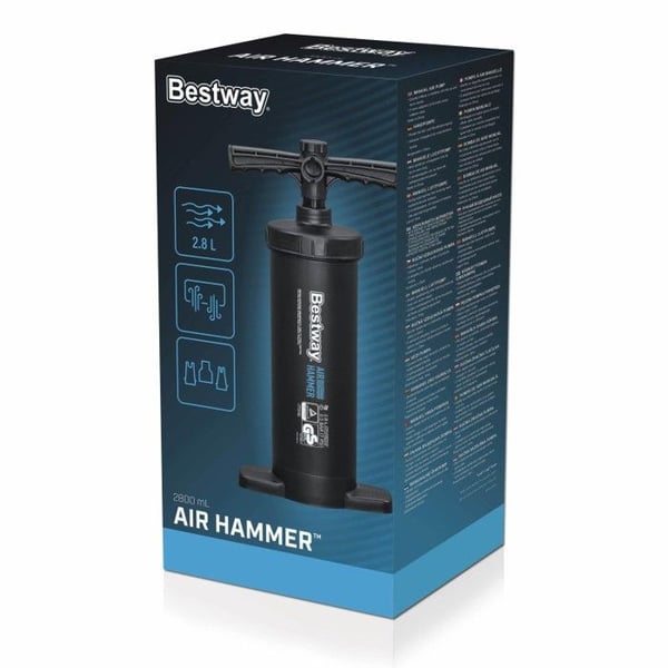 Manuell luftpumpa - Bestway - Air Hammer 2800 - Snabbuppblåsning - 3 adaptorer inkluderade - Unisex