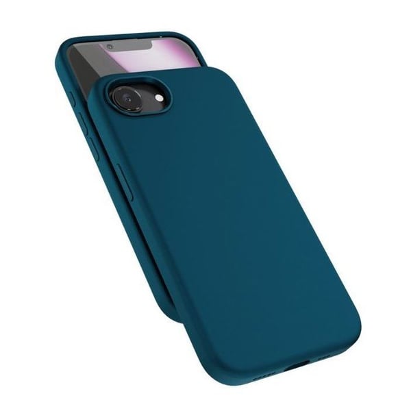 Telefonfodral - EPICO - iPhone 16e - Silikon - Aluminium - MagSafe - Petrolblå