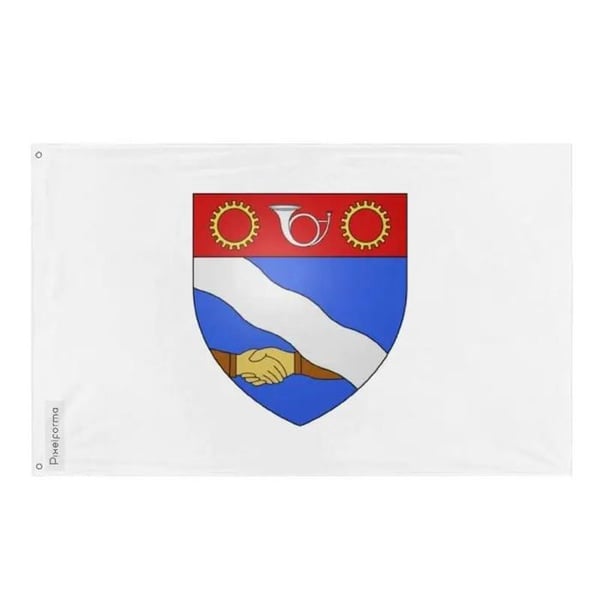 Cowansville-flagga – 64 x 96 cm – Hållbar polyester – 2 metallöglor – För inom- och utomhusbruk – Pixelforma