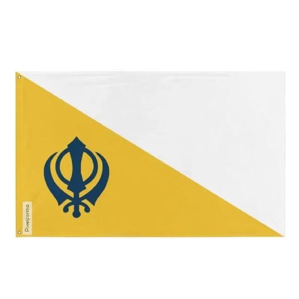 Sikhkonfederationens flagga sedan det sikhiska imperiet – 160 x 240 cm – Polyester – Metallöglor – Hållbar