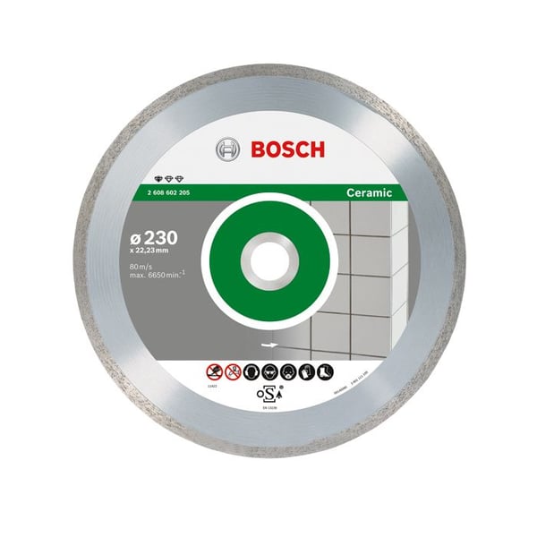 Diamantskiva - BOSCH - 2608602205 - Ø230mm - Hål 22,23mm - Speciellt för keramik