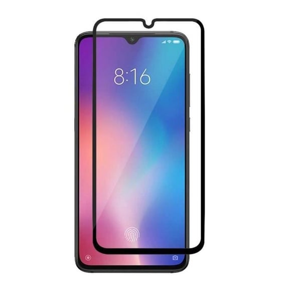 Härdat glas - Phonillico® - Xiaomi MI 9 SE - Transparent - Svart kant - Repåterståndig
