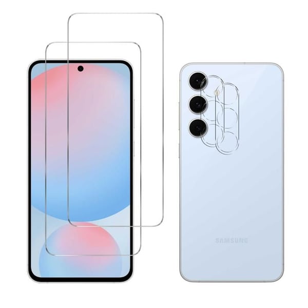 Skärmskydd och Kamera - Phonillico® - Samsung Galaxy S24 FE - Härdat Glas - Pack om 2 - Transparent