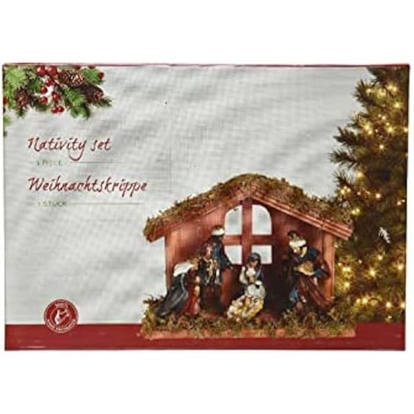 Julkrubba - KAEMINGK - 10x20x14cm - MDF - 6 delar - Blandat