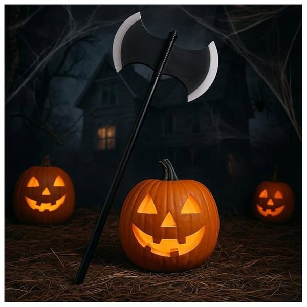Stor Dubbel Plastisk Yxa Justerbar 107 cm Halloween Kostym Tillbehör