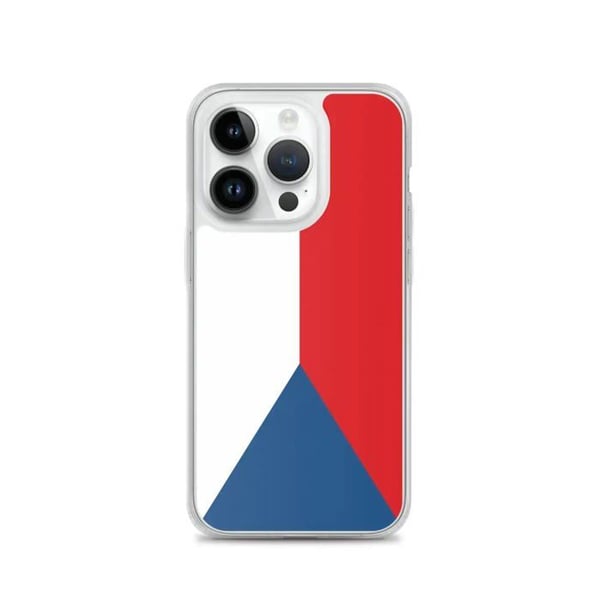 Mobilskal – Tjeckiens flagga – Kompatibel med iPhone 14 Pro – Mjuketui – Slitstarkt och stötsäkert - Silikon - Pixelforma