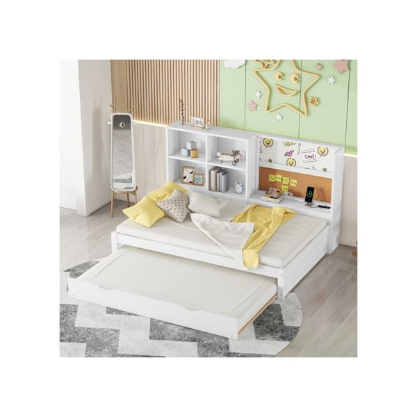 Sofaseng - MUVOE - 90x200cm - Utrækkelig seng - USB-stik - Malbar tavle
