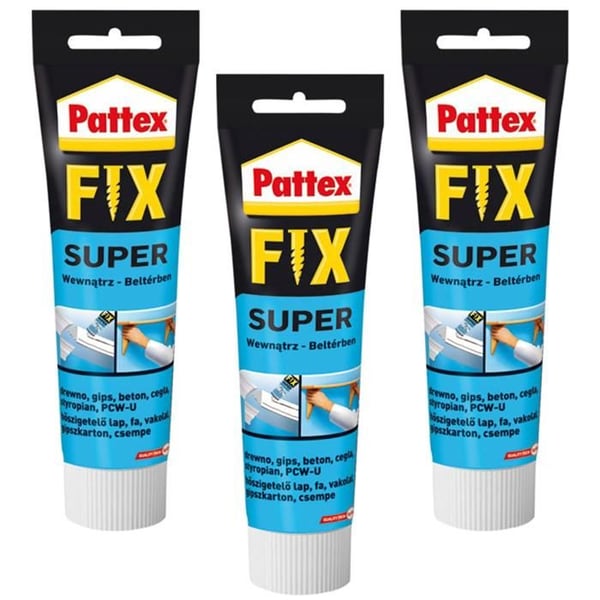 Monteringslim - Pattex - FIX Super 3x50g - Snabb härdning - Fuktbeständig