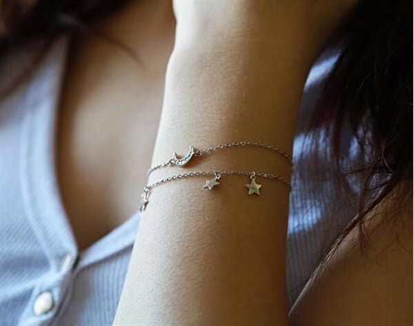 Armband - BENETO - AGB750/21 - Silver - Dubbeldesign - Kubisk zirkon