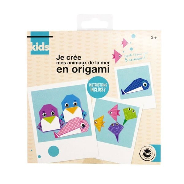 MégaCréa DIY - Origami-papperbok 15,2 cm Havsdjur 16 ark