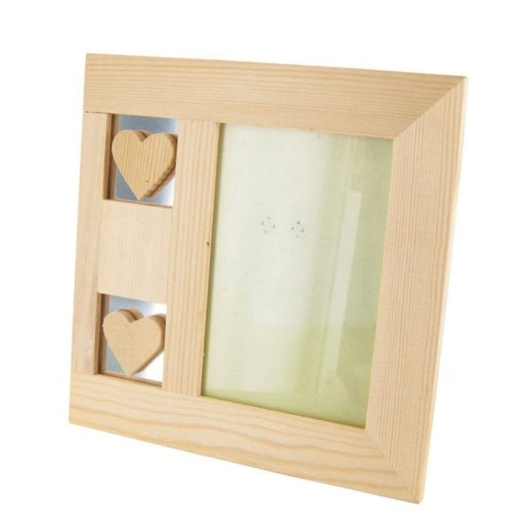 MégaCréa DIY - Träram med hjärtan 20 x 20 x 1 cm