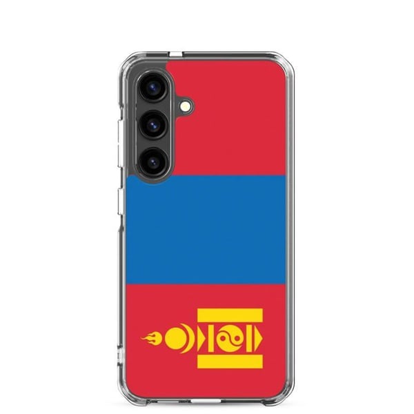 Mobilskal – Mongoliets flagga – Kompatibel med Samsung Galaxy S24 Plus – Mjuk fodral – Motståndskraftig och stötsäker – Pixelforma