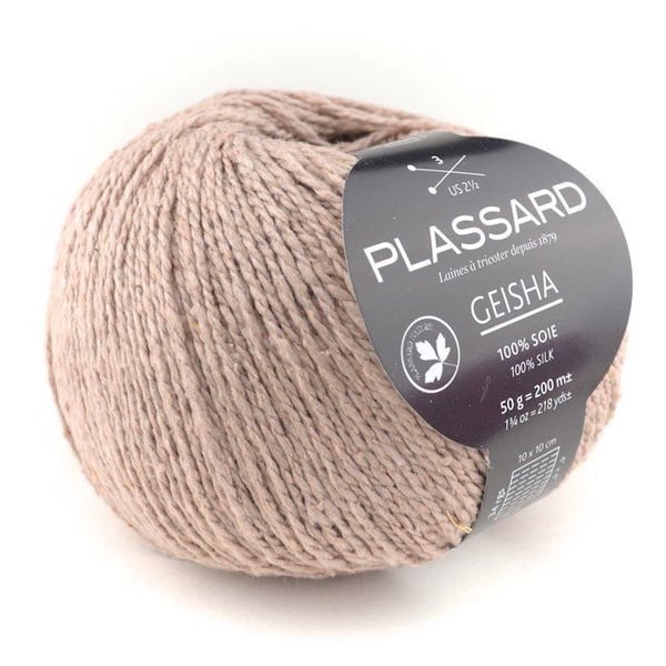 Plassard - Sommartråd för stickning och virkning Geisha 80 Beige 100% silke
